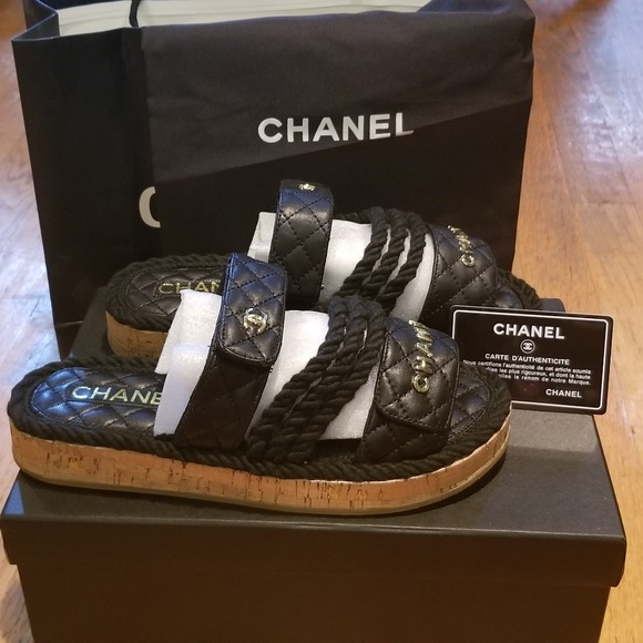 chanel sandals cord